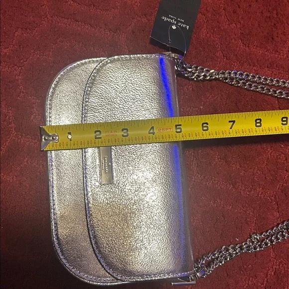 🩶BRAND NEW WITH TAGS🩶Kate Spade Metallic Silver Shoulder Bag - Picture 15 of 16
